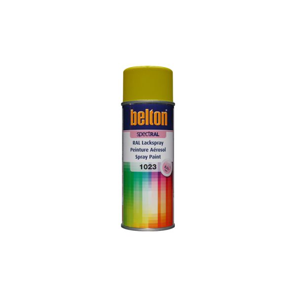 Belton spectRAL spray paint RAL 1023 traffic yellow high gloss (400ml)