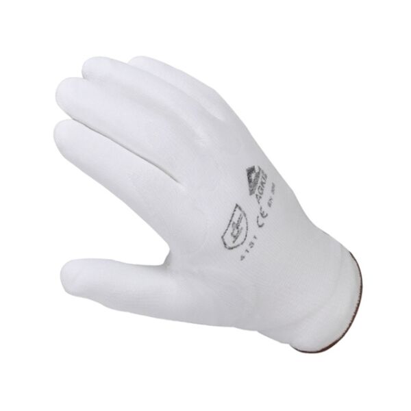 PU beschichtete Nylon-Handschuhe weiß, Gr. 7-10 (1 Paar)