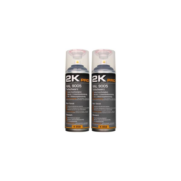 2KPRO RAL 9005 Tiefschwarz Glanz oder Matt 2K-Lackspray...